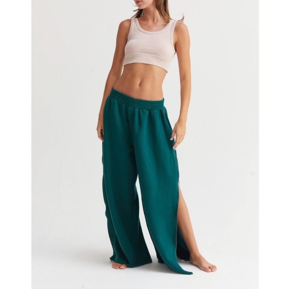 #836 🛑S,M Boho Chic Fabulous Wide-Leg Side Zipper Sweatpant - Picture 4 of 15